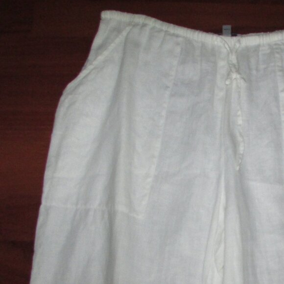 Jax Essentials White 100% Linen Pants - Picture 6 of 6